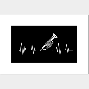 Trumpet heartbeat Trumpet and Clarinet lover trumpet beat Posters and Art